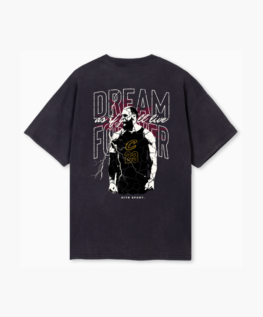 'DREAM' Oversized T Shirt - Vintage Black